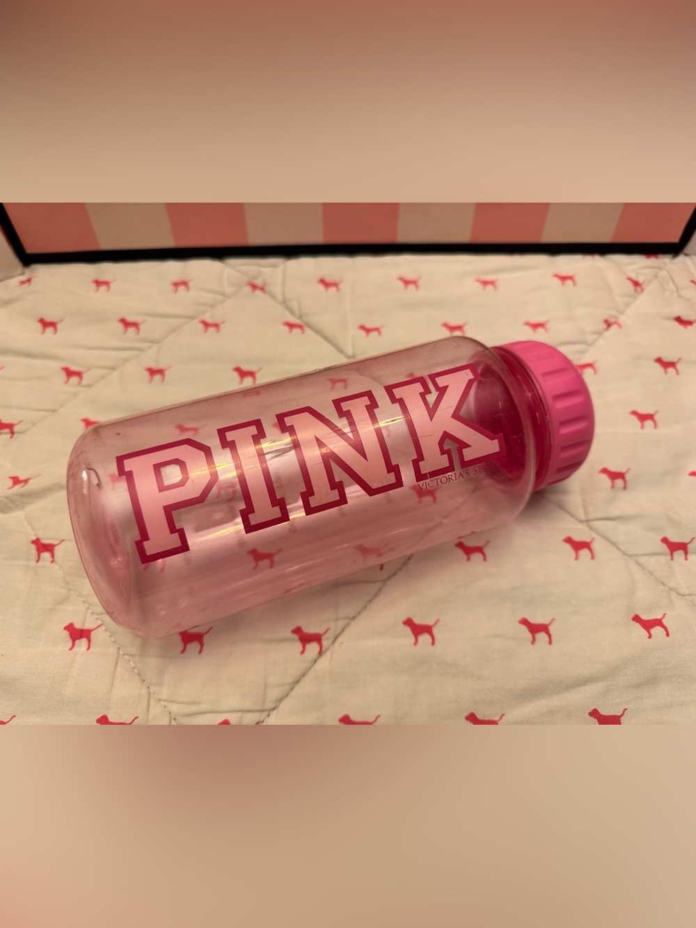 VS PINK VINTAGE Y2K COLLEGIATE WATER BOTTLE DRINK UP BABY 32OZ RARE HTF